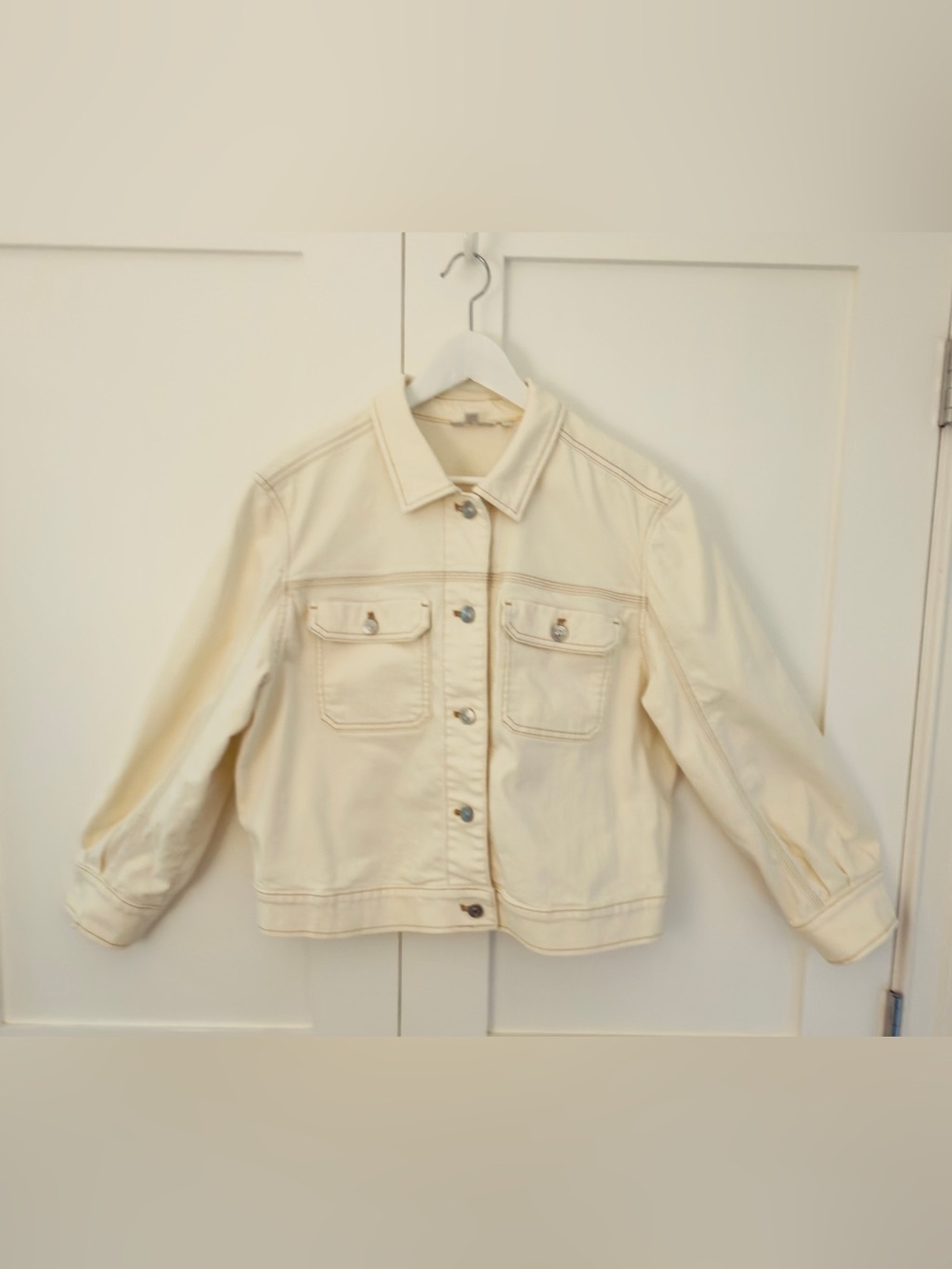 Chico's Cream Denim Jacket